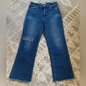 Moussy Vintage Rhode Cropped Distressed Flared Jeans